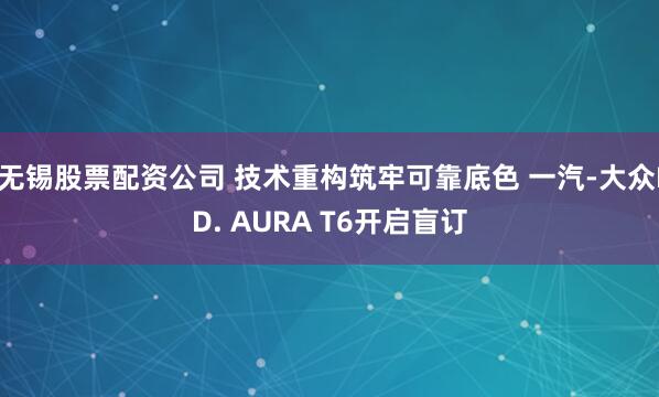 无锡股票配资公司 技术重构筑牢可靠底色 一汽-大众ID. AURA T6开启盲订